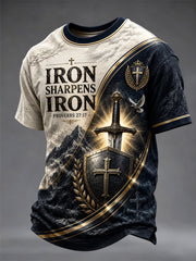 Men's Christian IRON SHARPENS IRON | PROVERBS 27:17 Short Sleeve  T-shirt