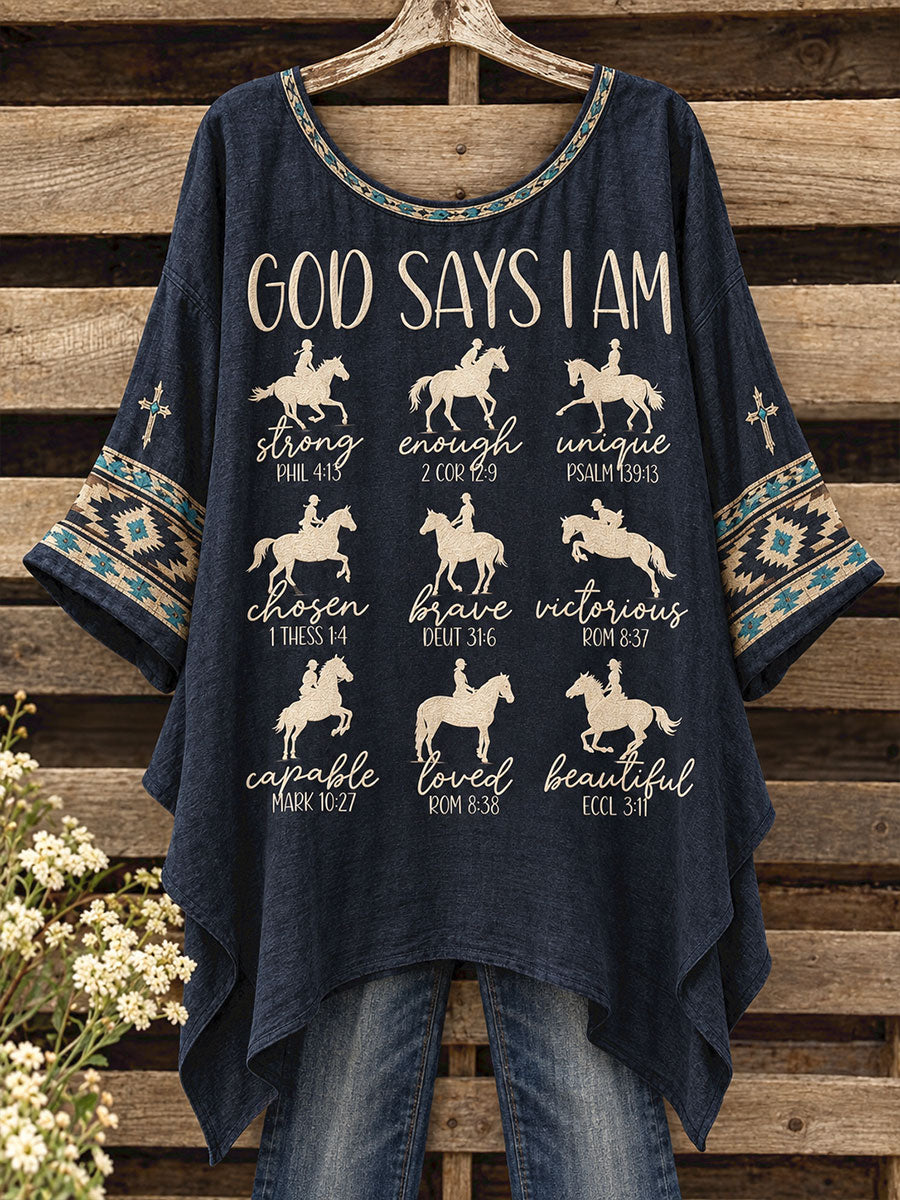 Women's Western Faith Lover Printed Tops
