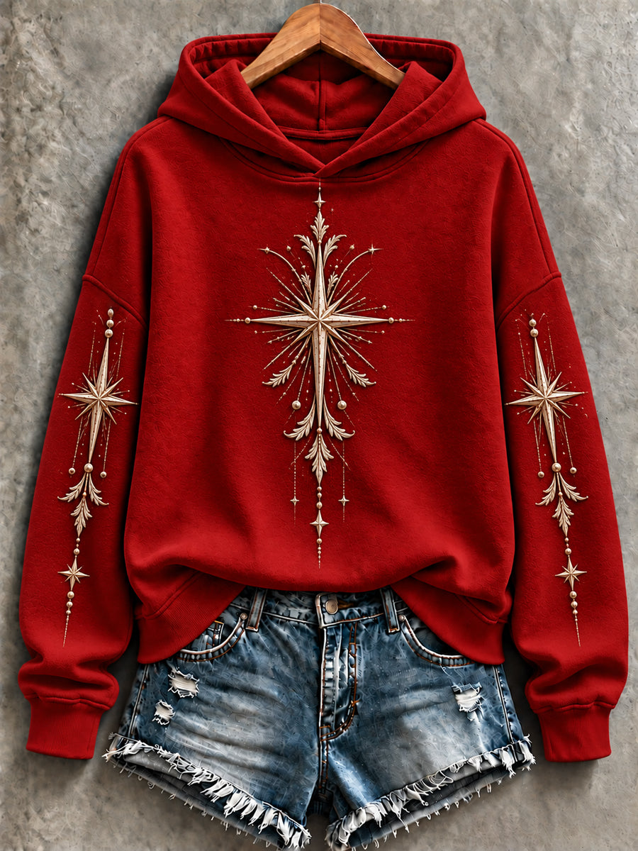 Women's Christmas Print Casual Hoodie