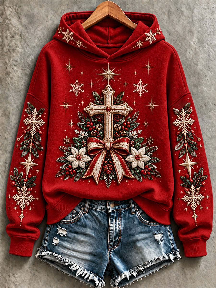 Women's Christmas Print Casual Hoodie