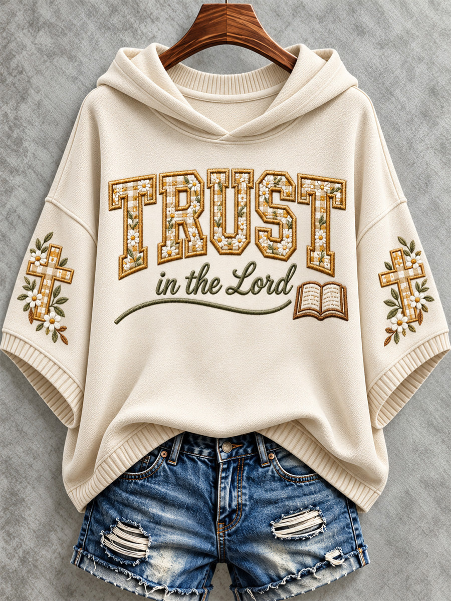 Women's Christian Trust In The Lord Print Hooded Sweater