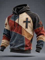 Men's Faith Art Print Casual Raglan Hoodie