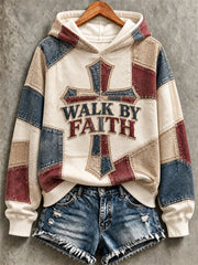 Women's "WALK BY FAITH" Print Casual Sweatshirt