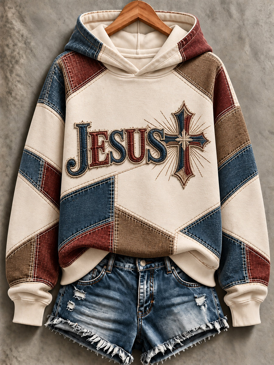 Women's JESUS Print Casual Sweatshirt