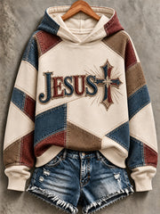 Women's JESUS Print Casual Sweatshirt
