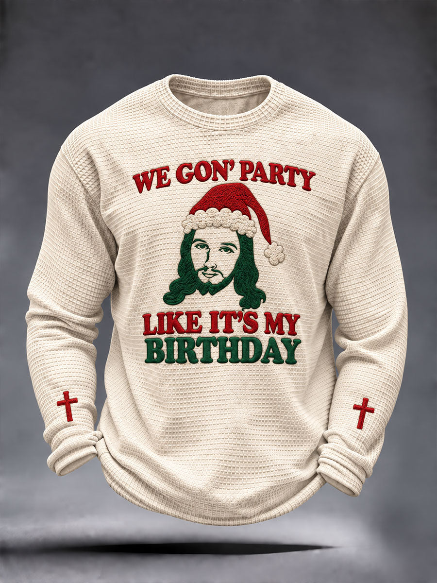 Men's Christmas Faith Waffle Long Sleeve T-Shirt