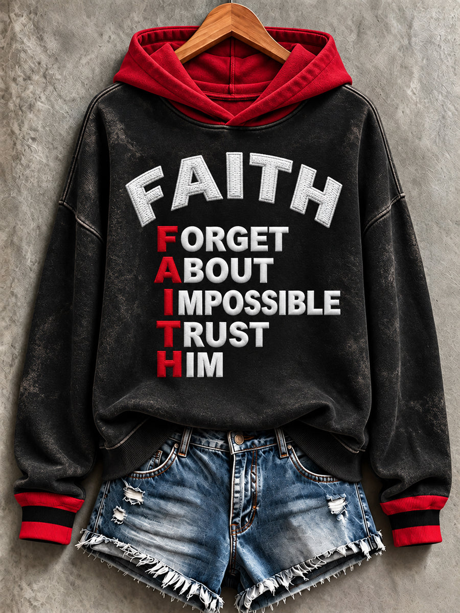 Women's Faith Print Casual Sweatshirt