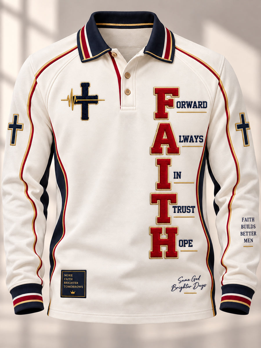 Men's Christian Faith Cross Long Sleeve Top