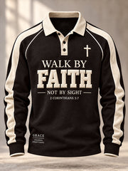Men's Christian Walk By Faith Cross Long Sleeve Top