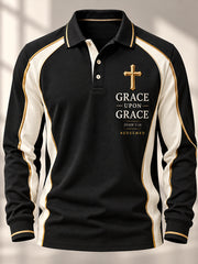 Men's Christian Grace Upon Grace Cross Long Sleeve Top