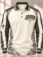 Men's Christian Jesus The Way The Truth The Life JOHN14:6  Cross Long Sleeve Top