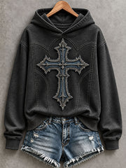 Women's Gothic Cross Christian Hoodie