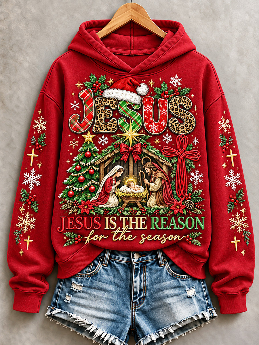 Women's Jesus Is The Reason For The Season Print Sweatshirt