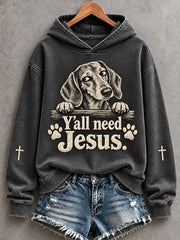 Women's Christian  Y'all Need Jesus Hoodie
