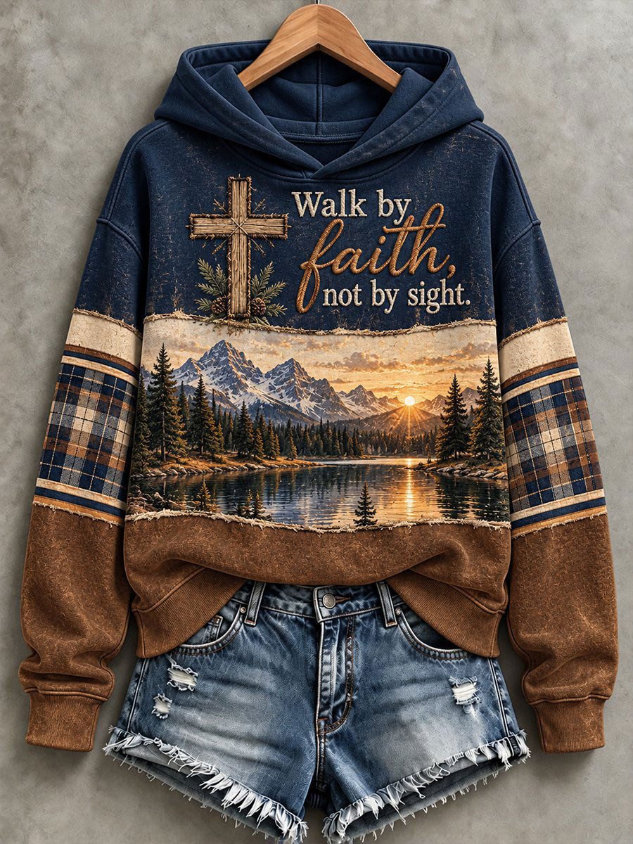 Women’s Faith Print Casual Hoodie