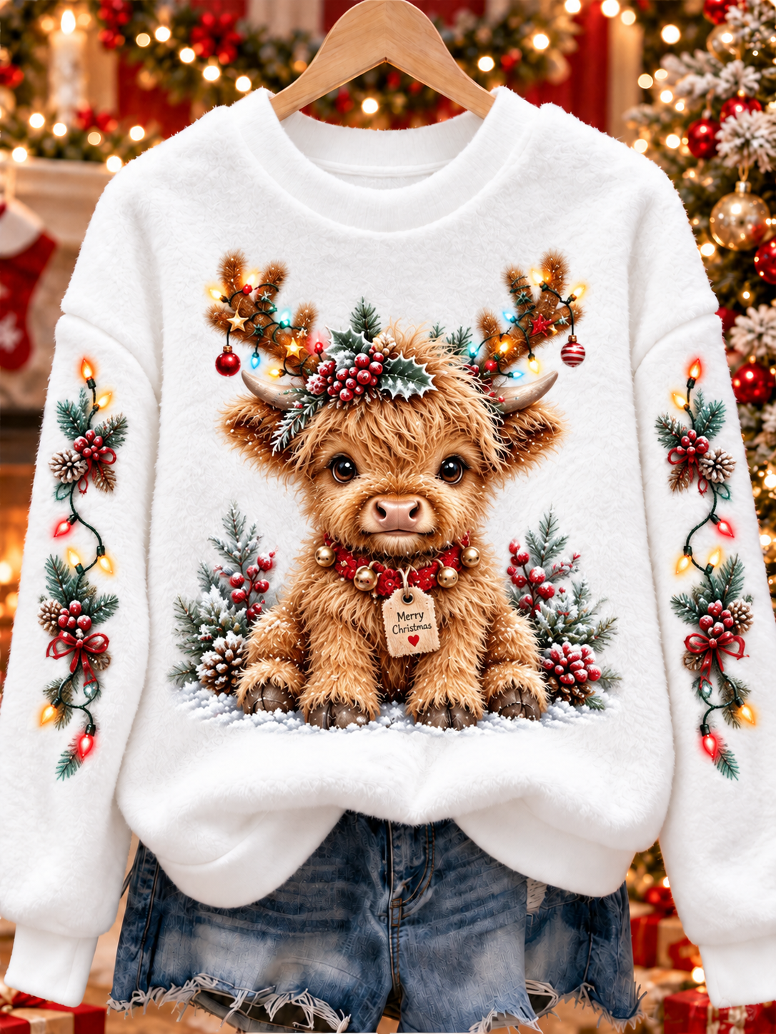 Women's Christmas Flannel Sweatshirt