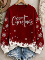 Women's Merry Christmas Cross Art  Sweatshirt