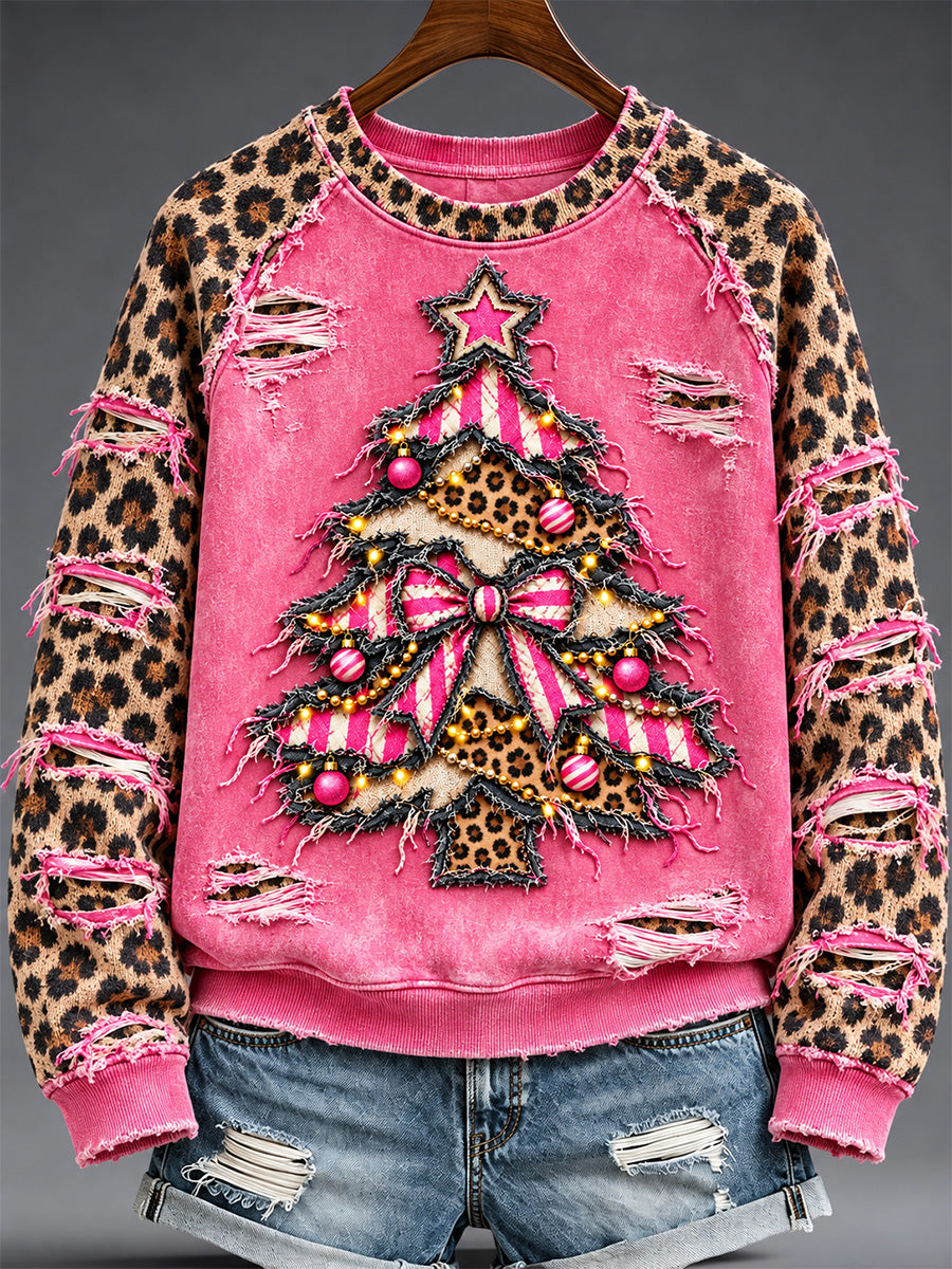 Women's Christmas Tree Print Sweatshirt