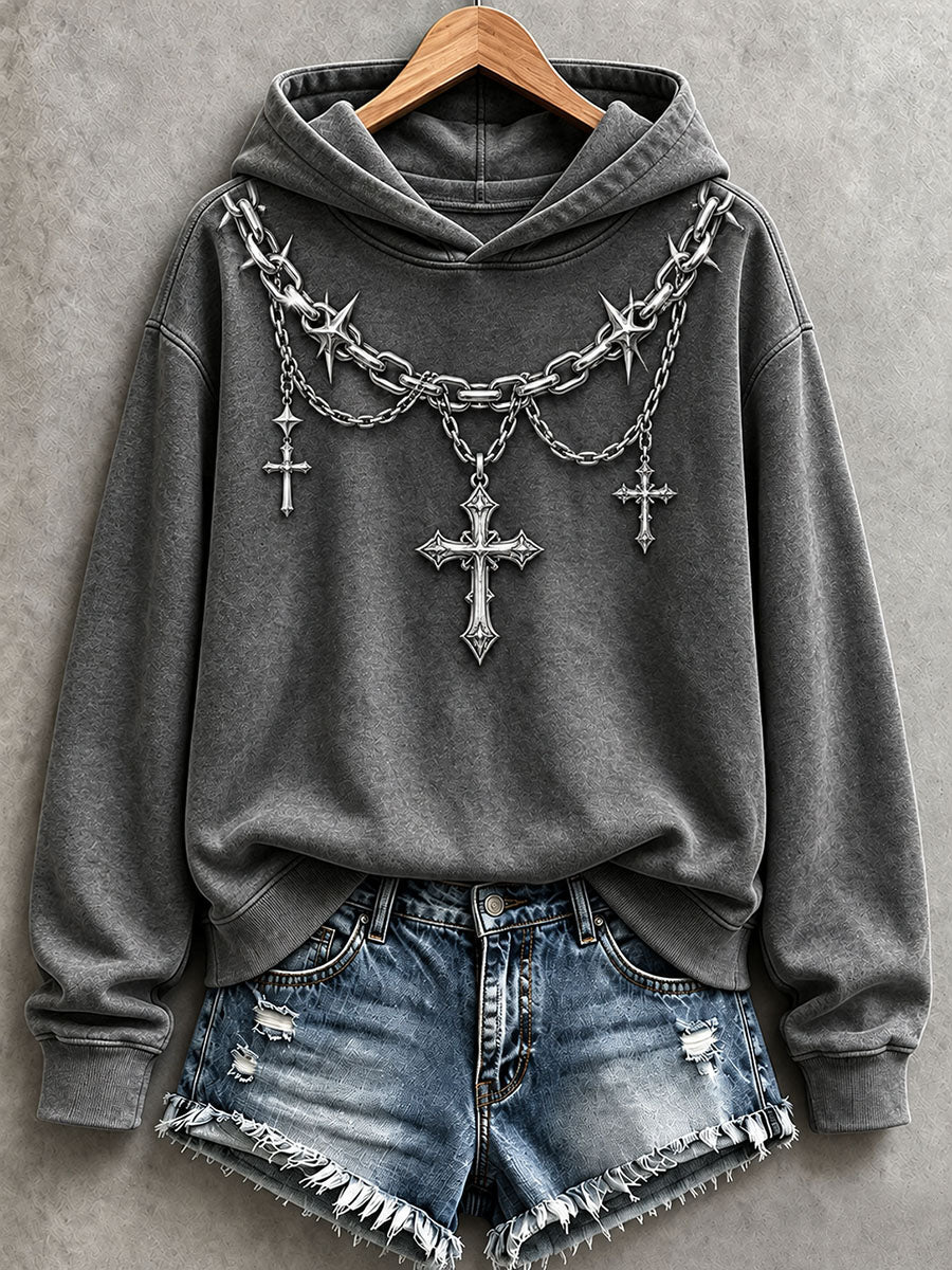 Women's Gothic Cross Hoodie