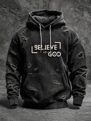 Men's Faith Oversized Drop-Shoulder Hoodie with Pockets