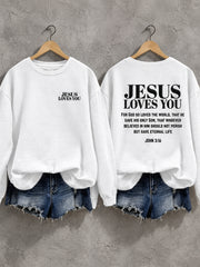 Women's Christian Jesus Loves You Casual Sweatshirt