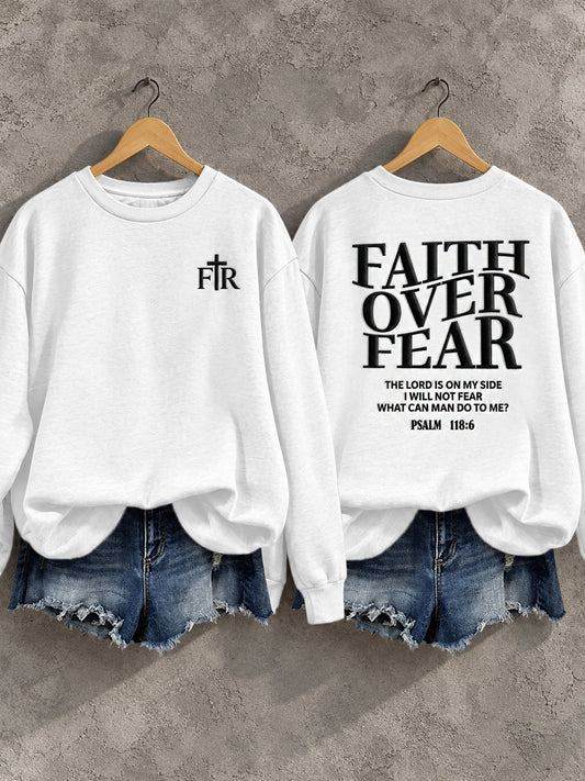 Women's Christian Faith Over Fear Casual Sweatshirt