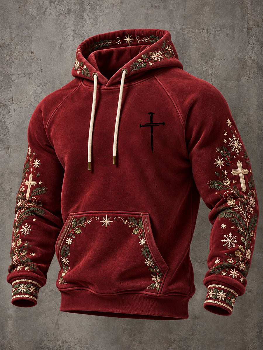 Men's Faith Christmas Jesus Birthday Print Casual Hoodie
