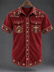 Men's Faith Christmas Jesus Birthday Print Casual Shirt