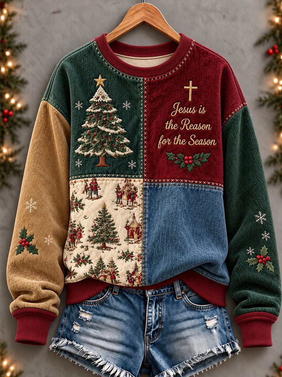 Women's Christian Christmas Art Printed Sweatshirt