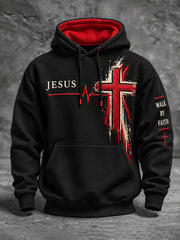 Men's Faith Oversized Drop-Shoulder Hoodie with Pockets