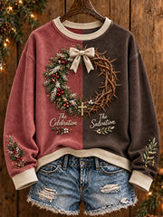 Women's Christmas Faith The Season The Reaon Printed Sweatshirt