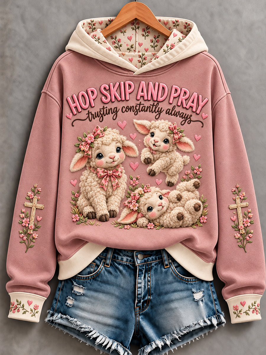 Women's Christian HOP, SKIP AND PRAY Art Hoodie