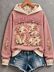Women's Christian HOP, SKIP AND PRAY Art Hoodie