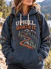 Women's Wilderness Trail Print Hike Lovers Casual Hoodie