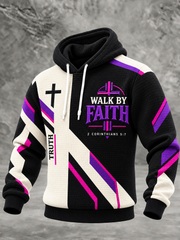 Men's Faith Checkered Cotton Hoodie