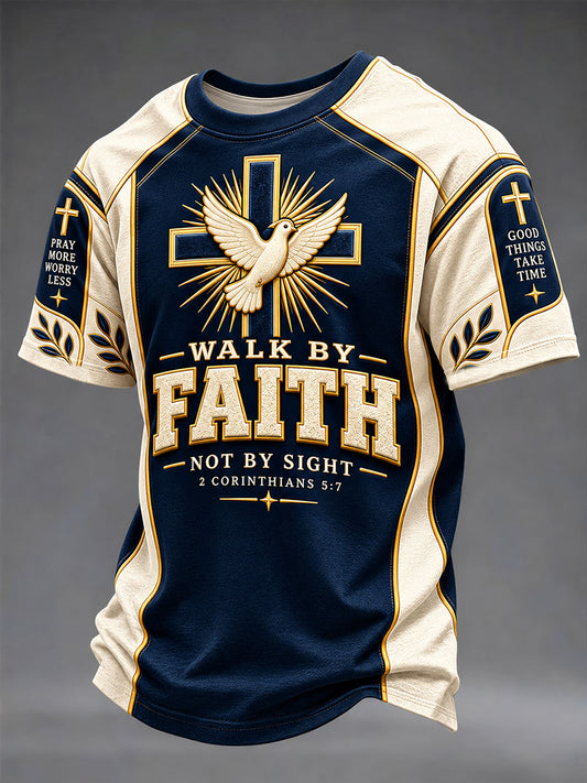 Men's  Walk By Faith Not By Sight Print T-shirt