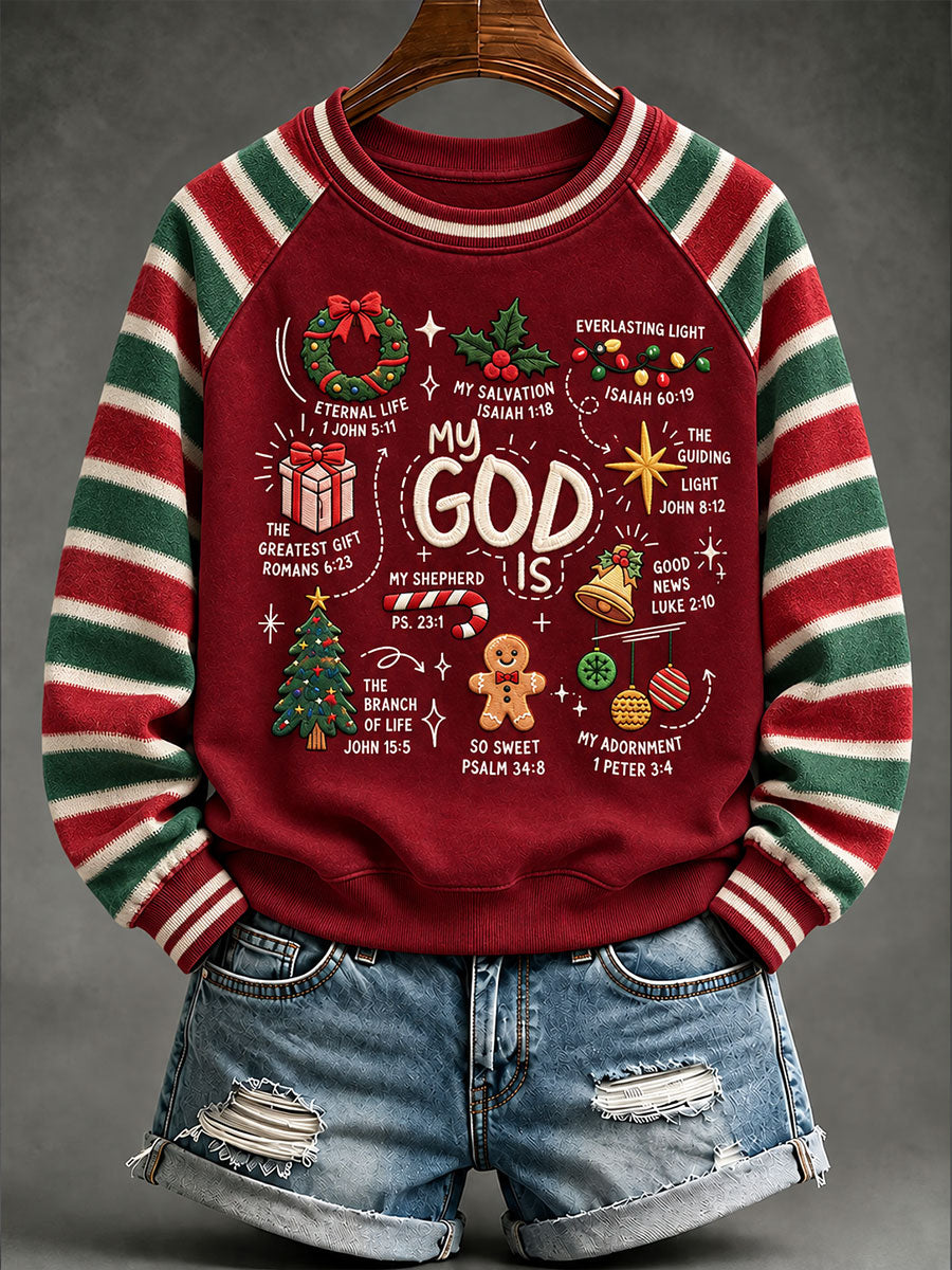 Women's 'My God Is...' Christmas Faith Printed Casual Sweatshirt