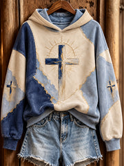 Women's Faith-Themed Pattern Design Casual Hoodie