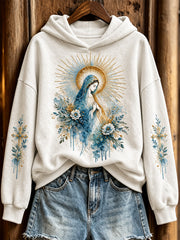 Women's Faith-Themed Pattern Design Casual Hoodie
