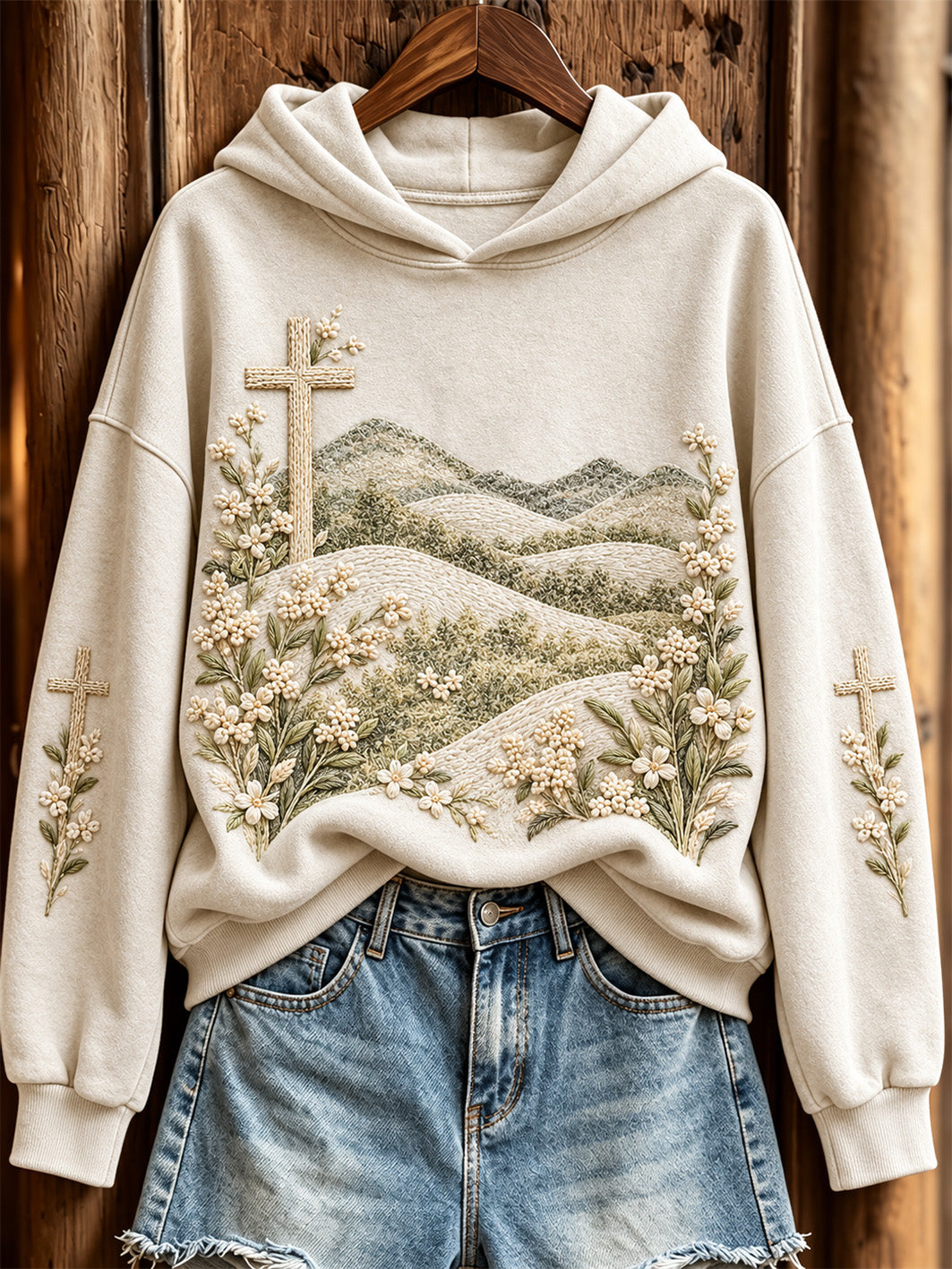 Women's Faith-Themed Pattern Design Casual Hoodie