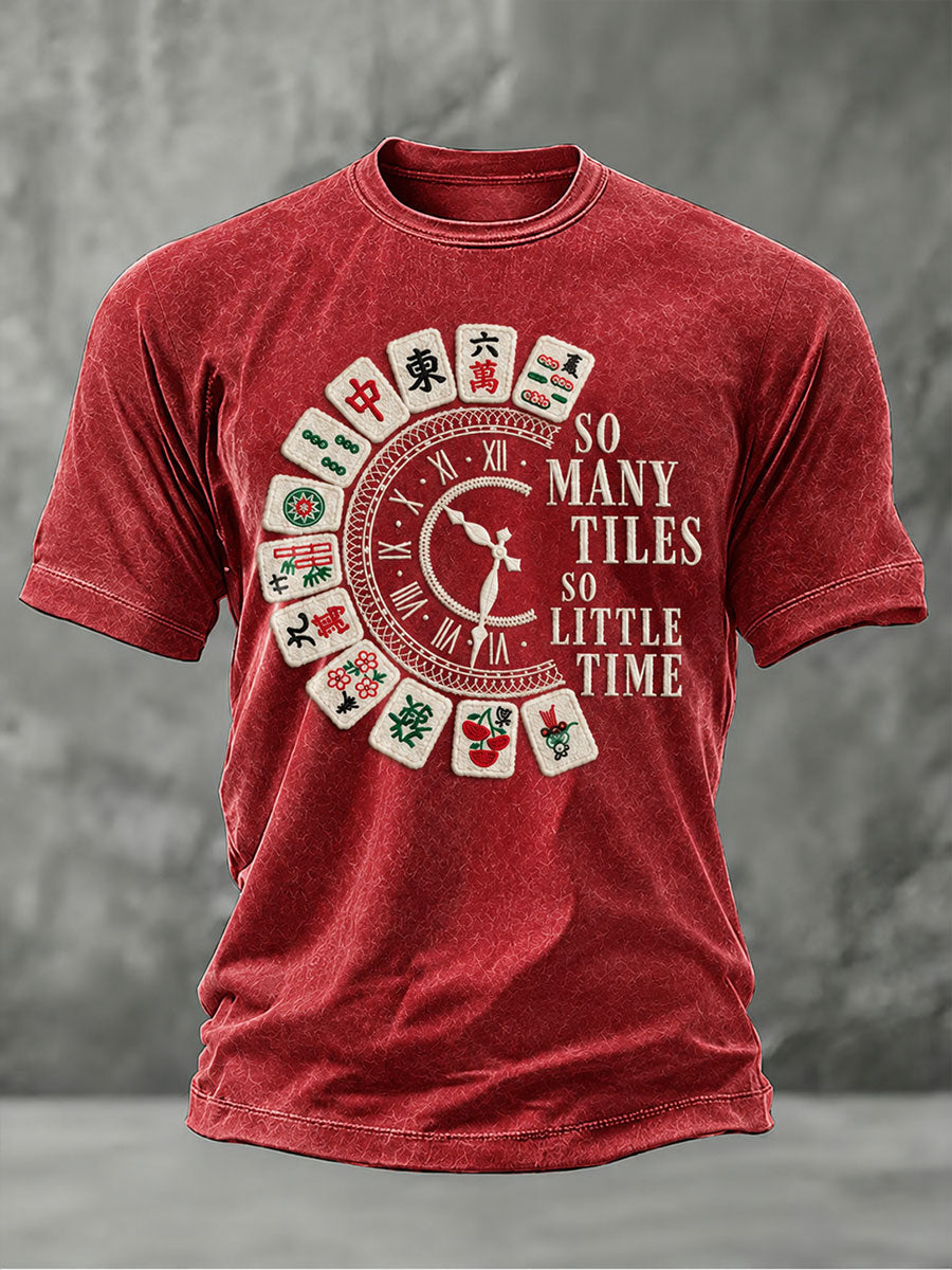 Men's So Many Tiles So Little Time Christmas Mahjong Casual T-shirt