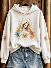Women's Faith-Themed Pattern Design Casual Hoodie