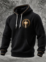 Men's The Way The Truth The Life Print Checkered Cotton Hoodie