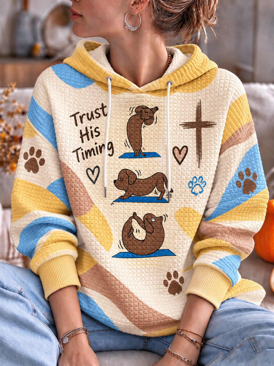 Women's Cute Animal Faith Print Hooded sweatshirt