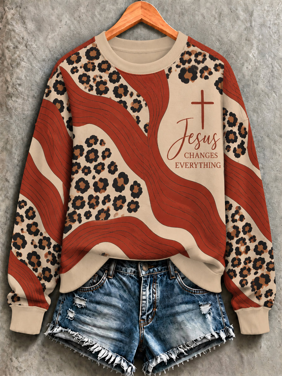 Women's Faith Print Casual Sweatshirt
