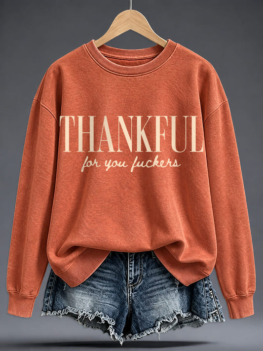 Women's Fun Thanksgiving Print Sweatshirt
