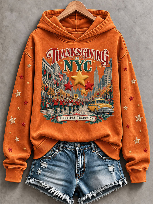 Women's Thanksgiving Day Parade Print Casual Sweatshirt