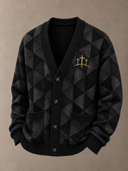 Men's Faith Print Casual Cardigan