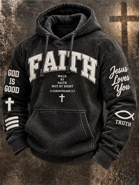 Men's Walk By Faith Not By Sight Print Hoodie