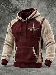 Men's The Way Print Checkered Cotton Hoodie